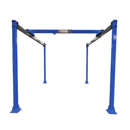Pwi PWI Garage Series Workstation Crane, 1,000 lb Cap., Base Mounted, Adj. Height, 8 ft x 16 ft, Blue GS1000B-816